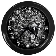 Lion Furious Abstract Desing Furious Wall Clock (black) by Mog4mog4