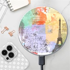 Scrapbook Paris Vintage France Wireless Fast Charger(white) by Mog4mog4