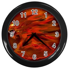 Fire Lion Flames Light Mystical Dangerous Wild Wall Clock (black) by Mog4mog4