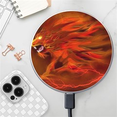 Fire Lion Flames Light Mystical Dangerous Wild Wireless Fast Charger(white) by Mog4mog4