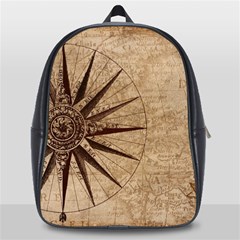 Compass Map Nautical Antique School Bag (large) by Mog4mog4