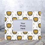 Lion Heads Pattern Design Doodle White Tabletop Photo Frame 4 x6  Front