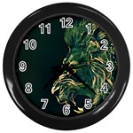 Angry Male Lion Wall Clock (Black) Front