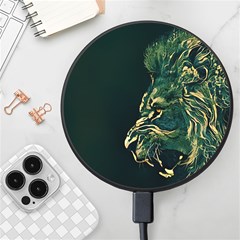 Angry Male Lion Wireless Fast Charger(black) by Mog4mog4