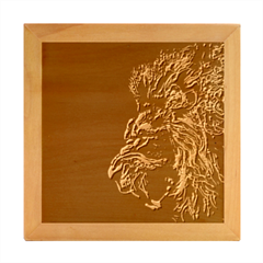 Angry Male Lion Wood Photo Frame Cube by Mog4mog4