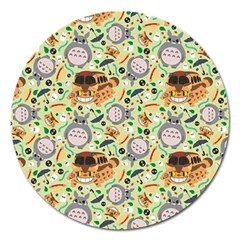 My Neighbor Totoro Pattern Magnet 5  (round) by Mog4mog4