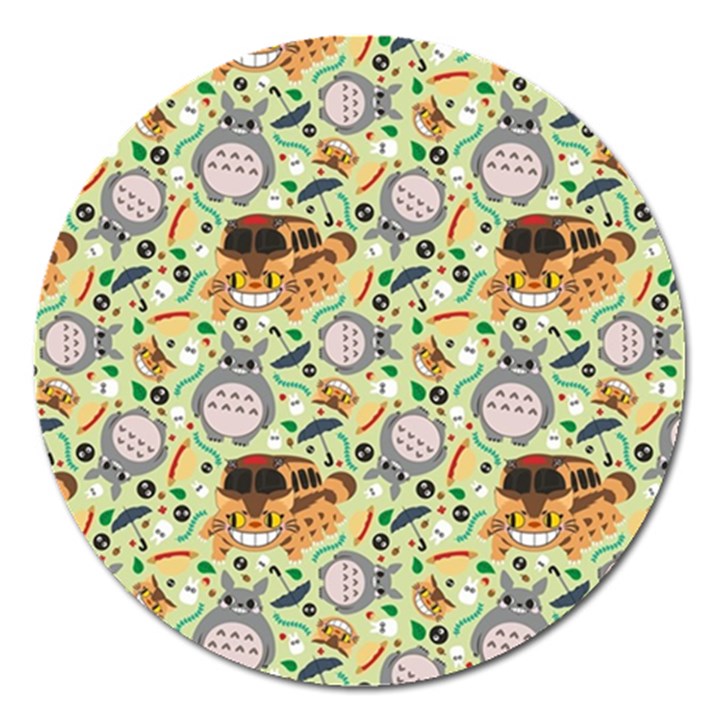 My Neighbor Totoro Pattern Magnet 5  (Round)