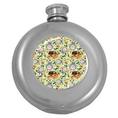 My Neighbor Totoro Pattern Round Hip Flask (5 Oz) by Mog4mog4