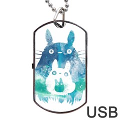 My Neighbor Totoro Dog Tag Usb Flash (one Side) by Mog4mog4