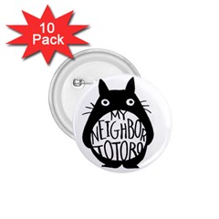 My Neighbor Totoro Black And White 1 75  Buttons (10 Pack) by Mog4mog4