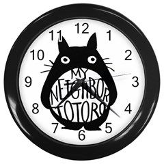 My Neighbor Totoro Black And White Wall Clock (black) by Mog4mog4