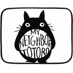 My Neighbor Totoro Black And White Two Sides Fleece Blanket (mini) by Mog4mog4