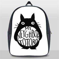 My Neighbor Totoro Black And White School Bag (large) by Mog4mog4