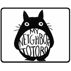 My Neighbor Totoro Black And White Fleece Blanket (medium) by Mog4mog4