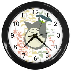 My Neighbor Totoro Cartoon Wall Clock (black) by Mog4mog4