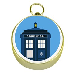 Doctor Who Tardis Gold Compasses by Mog4mog4