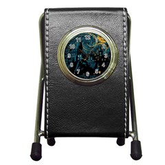 Hogwarts Castle Van Gogh Pen Holder Desk Clock by Mog4mog4