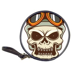 Motorcycle Helmet Skull Clip Art Cranial Skeleton Classic 20-cd Wallets by Mog4mog4