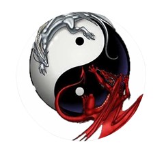 Yin And Yang Chinese Dragon Mini Round Pill Box by Mog4mog4