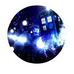 Tardis Background Space Mini Round Pill Box by Mog4mog4