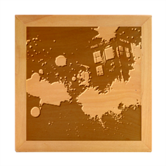 Tardis Background Space Wood Photo Frame Cube by Mog4mog4