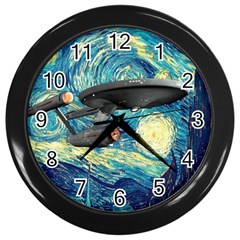 Star Starship The Starry Night Van Gogh Wall Clock (black) by Mog4mog4