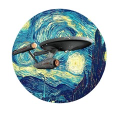 Star Starship The Starry Night Van Gogh Mini Round Pill Box by Mog4mog4