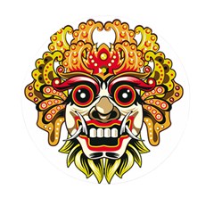 Bali Barong Mask Euclidean Vector Chiefs Face Mini Round Pill Box by Mog4mog4