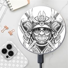 Drawing Samurai Tattoo Sketch Japanese Samurai Wireless Fast Charger(white) by Mog4mog4