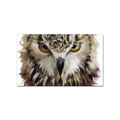 Vector Hand Painted Owl Sticker (rectangular) by Mog4mog4