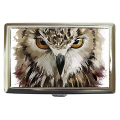 Vector Hand Painted Owl Cigarette Money Case by Mog4mog4