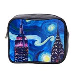 Starry Night In New York Van Gogh Manhattan Chrysler Building And Empire State Building Mini Toiletries Bag (Two Sides) Front