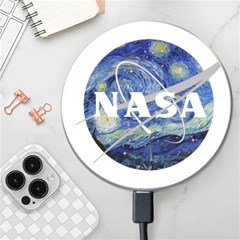 Vincent Van Gogh Starry Night Art Painting Planet Galaxy Wireless Fast Charger(white) by Mog4mog4