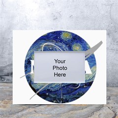 Vincent Van Gogh Starry Night Art Painting Planet Galaxy White Tabletop Photo Frame 4 x6  by Mog4mog4