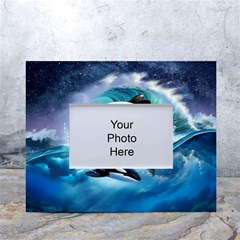 Orca Wave Water Underwater White Tabletop Photo Frame 4 x6  by Mog4mog4