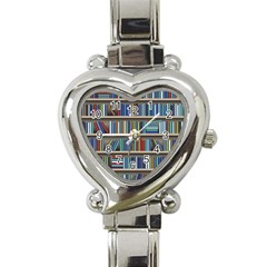 Bookshelf Heart Italian Charm Watch by Mog4mog4