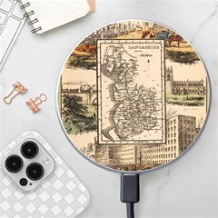 Antique Map Railway Lines Railway Train Char Wireless Fast Charger(white) by Mog4mog4