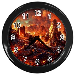 Nature Wallpaper Vulcanic Landscape Wall Clock (black) by Mog4mog4