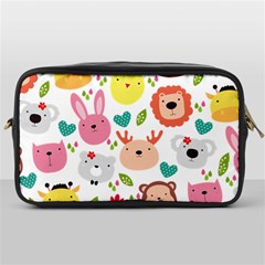 Cute Animals Cartoon Seamless Background Toiletries Bag (one Side) by Bakwanart