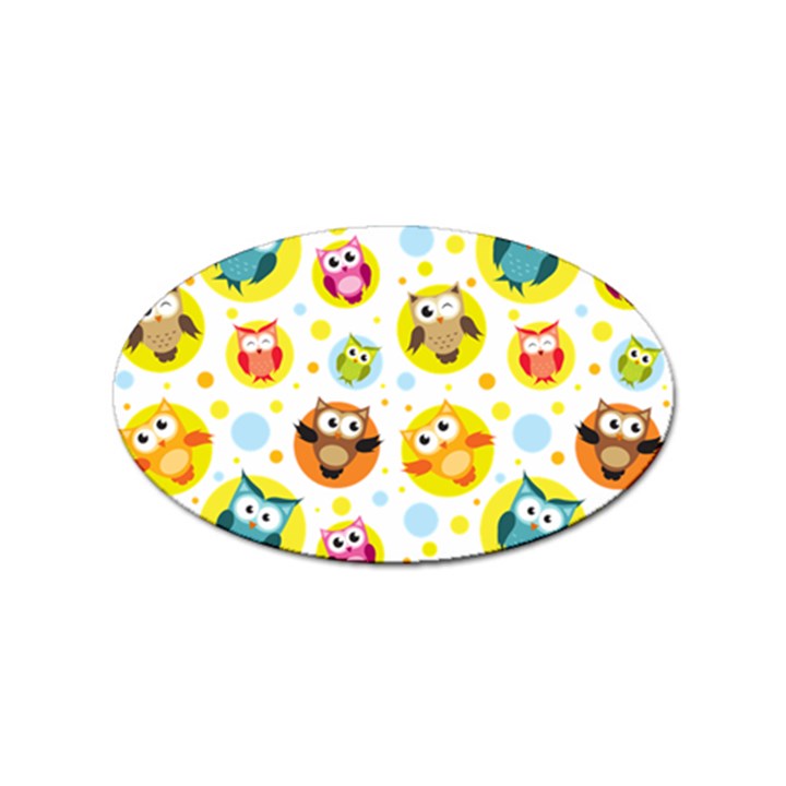 Owl Bird Cartoon Sticker Oval (10 pack)