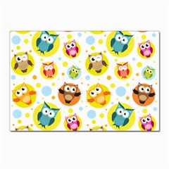 Owl Bird Cartoon Postcard 4 x 6  (pkg Of 10) by Bakwanart