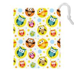 Owl Bird Cartoon Drawstring Pouch (4xl) by Bakwanart