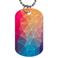 Multicolored Geometric Origami Idea Pattern Dog Tag (one Side) by Bakwanart