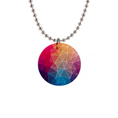 Multicolored Geometric Origami Idea Pattern 1  Button Necklace by Bakwanart