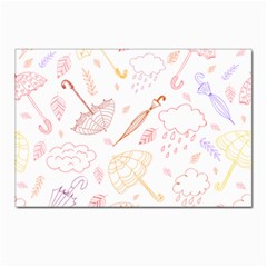 Weather Umbrella Rain Cloud Seamless Doodle Pattern Postcard 4 x 6  (pkg Of 10) by Bakwanart