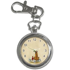 Tiger Sitting Beside Boy Painting Parody Cartoon Key Chain Watches by Bakwanart