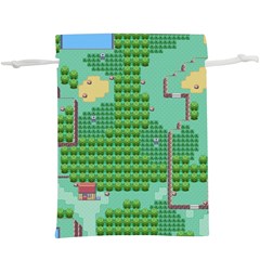 Green Retro Games Pattern Lightweight Drawstring Pouch (xl) by Bakwanart