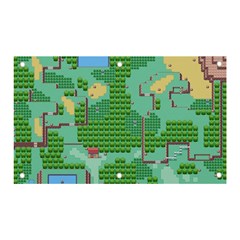 Green Retro Games Pattern Banner And Sign 5  X 3  by Bakwanart