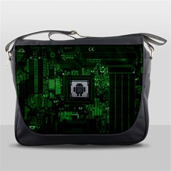 Technology Computer Chip Electronics Industry Circuit Board Messenger Bag by Bakwanart