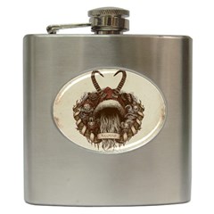 Christmas Dark Demon Evil Horror Krampus Hip Flask (6 Oz) by Bakwanart